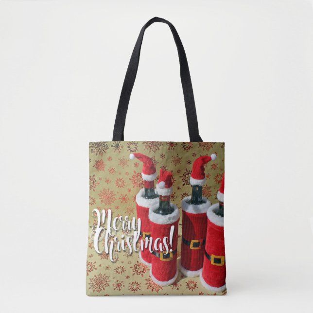 Merry Christmas Wine Tote Bag! (Front)