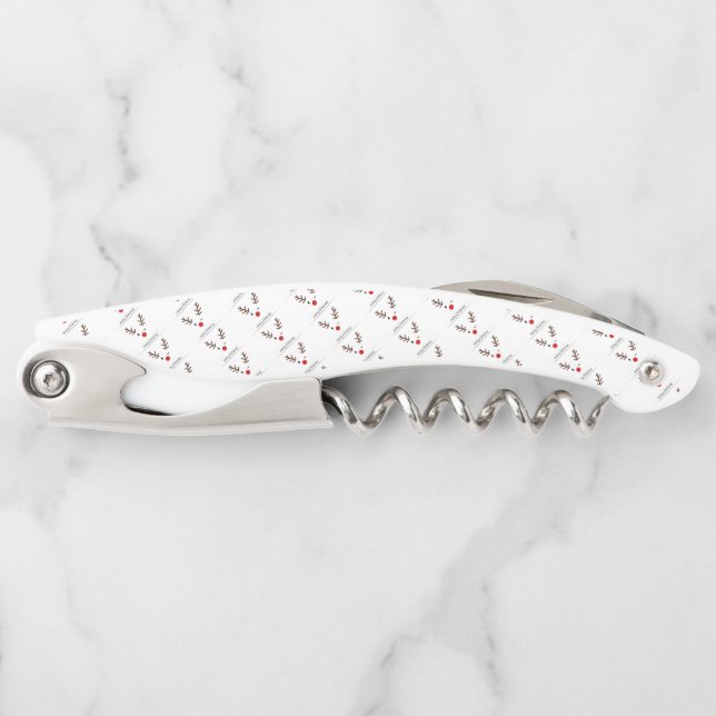 Merry Christmas Winking Rudolph Waiter's Corkscrew (Front)