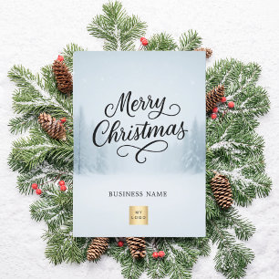 Merry Christmas winter business logo Holiday Card