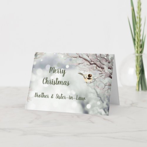 Merry Christmas Winter Frost Bird Brother  Sister Holiday Card