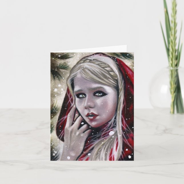 Merry Christmas Winter Girl Card (Front)