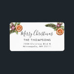 Merry Christmas Winter Greenery Return Address Label<br><div class="desc">Rustic return address label for the Christmas season featuring watercolor illustration of winter greenery.</div>