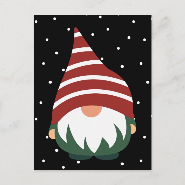 MERRY CHRISTMAS | Winter Holiday Gnome Postcard (Front)