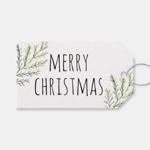 Merry Christmas Winter holiday woodland fir Gift Tags