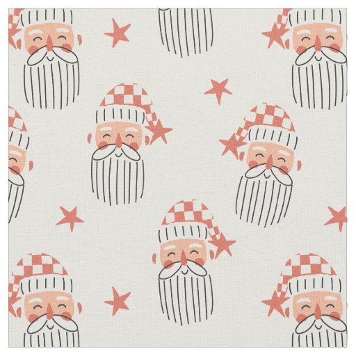 Merry Christmas winter party Santa face nursery  Fabric