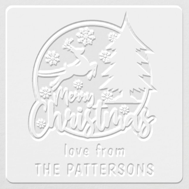 Merry Christmas Winter Reindeer Personalized Name Embosser (Design)