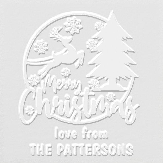 Merry Christmas Winter Reindeer Personalized Name Embosser (Design)
