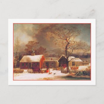 Merry Christmas Winter Scene By Durrie Holiday Postcard by lazyrivergreetings at Zazzle