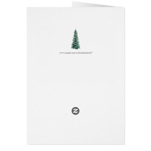 Merry Christmas winter snow foxes card (Back)