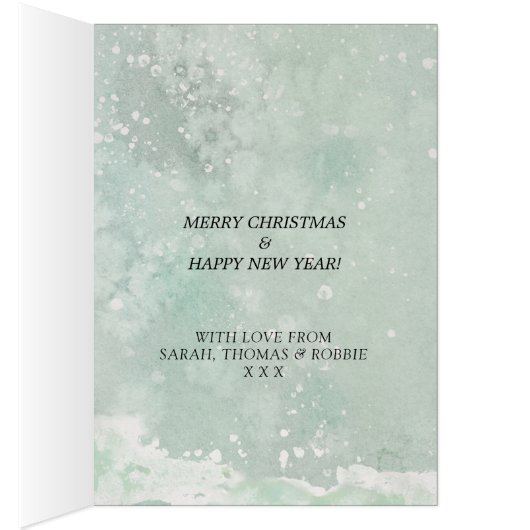 Merry Christmas winter snow foxes card (Inside (Right))