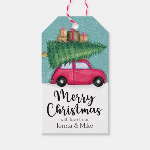 Merry Christmas  Winter Snowflake Car Gift Tags