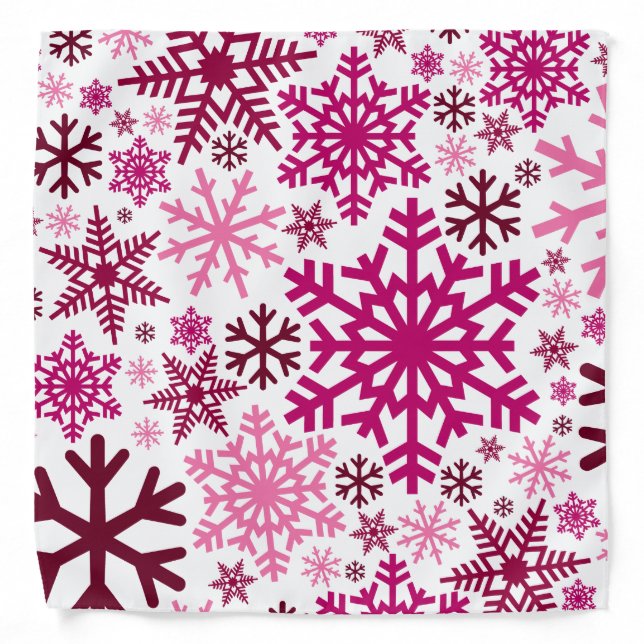Merry Christmas Winter Snowflake Pattern Bandana (Front)