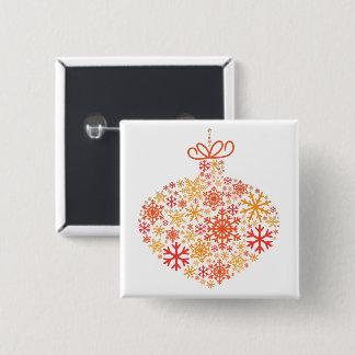 Merry Christmas Winter Snowflake Pattern Button