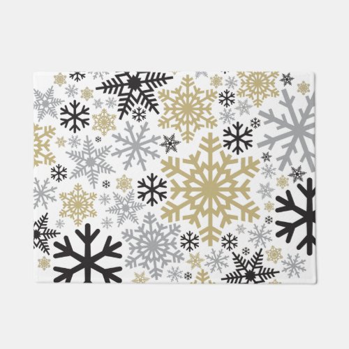 Merry Christmas Winter Snowflake Pattern Doormat