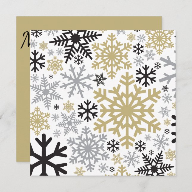 Merry Christmas Winter Snowflake Pattern Invitation (Front/Back)