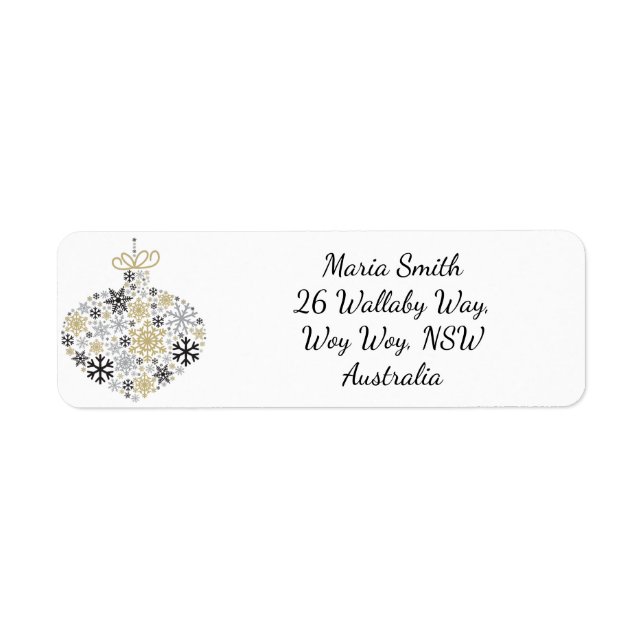 Merry Christmas Winter Snowflake Pattern Label (Front)