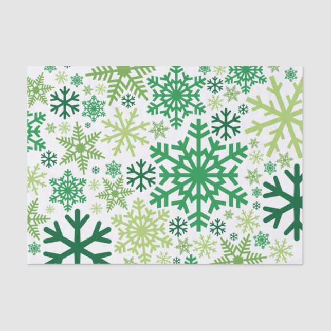 Merry Christmas Winter Snowflake Pattern Tissue Paper (Front)