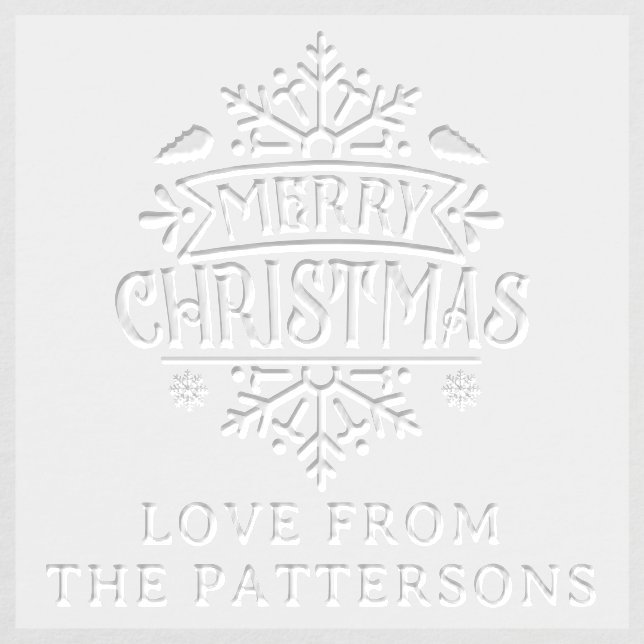 Merry Christmas Winter Snowflake Personalized Name Embosser (Design)
