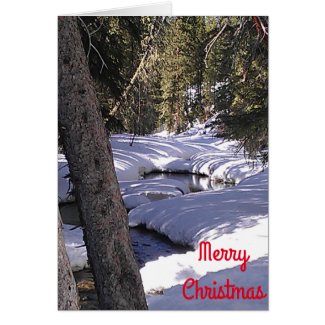 Merry Christmas Winter Stream Greeting Card