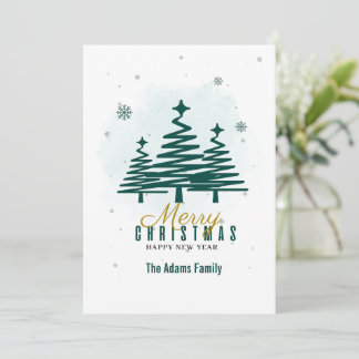 Merry Christmas Winter Tree minimalistic Holiday Card