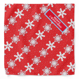 Merry Christmas! Winter White Snowflakes Red Bandana