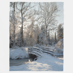 Merry Christmas Winter Wonderland Fleece Blanket