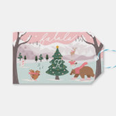 Merry Christmas Winter Wonderland Woodland Animals Gift Tags (Front (Horizontal))
