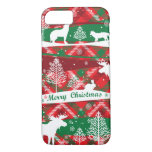 Merry Christmas Winter Woodlands Plaid iPhone 8/7 Case