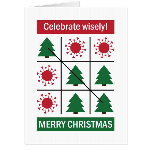 Merry Christmas wish with advice to celebrate safe Card