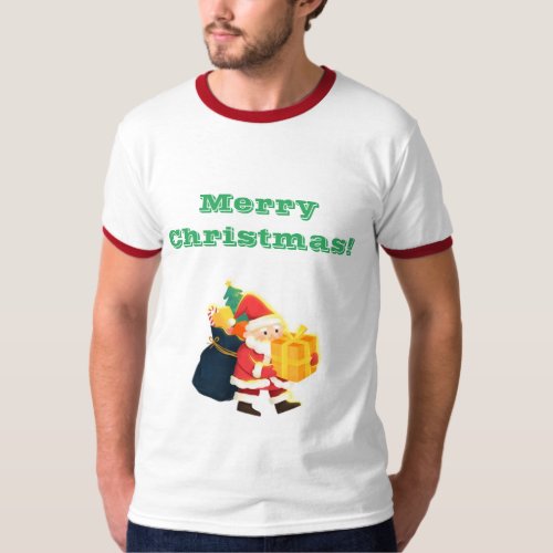 Merry Christmas Wishes Create own text Ringer Cool T_Shirt