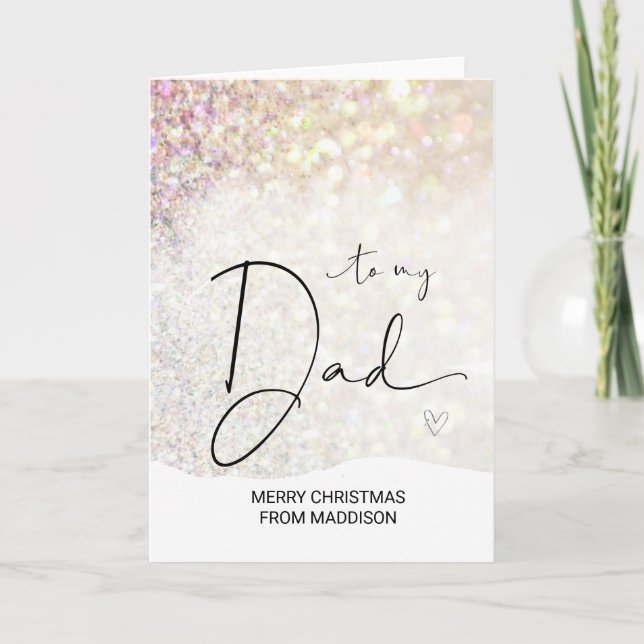 Merry Christmas Wishes Gift for Dad from Daughter Card (Front)