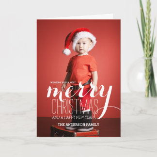 Merry Christmas Wishes Holiday Photo Greeting Card