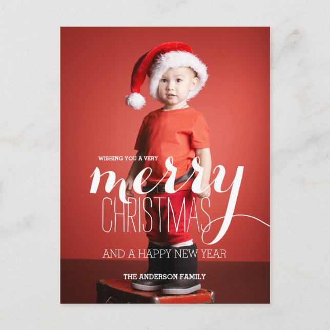 Merry Christmas Wishes | Holiday Postcard (Front)