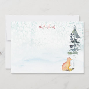 Merry Christmas Wishes Personalized Fox Note Card