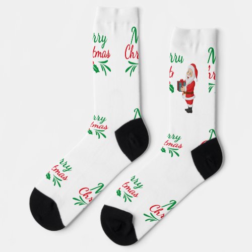 Merry Christmas wishes Printed Premium Crew  Socks