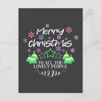 Merry Christmas Wishes Saying quote Holiday Postcard