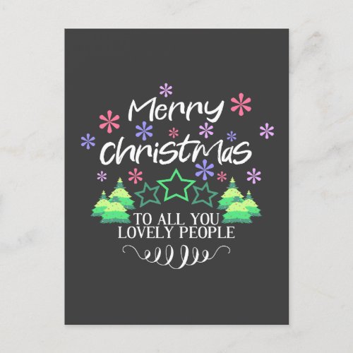 Merry Christmas Wishes Saying quote Holiday Postcard