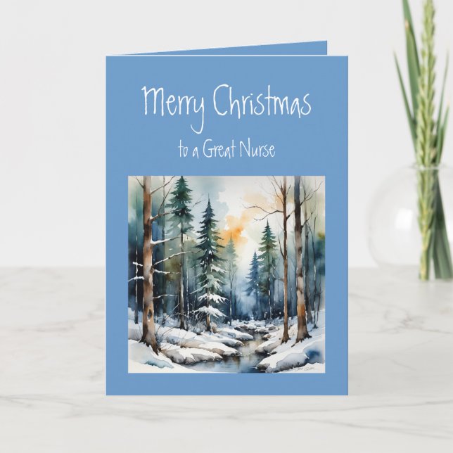 Merry Christmas Wishes Wonderful  Nurse Card (Front)