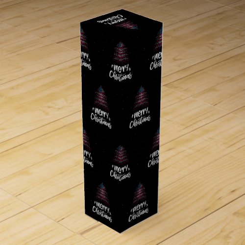 Merry Christmas with American flag Wine Box