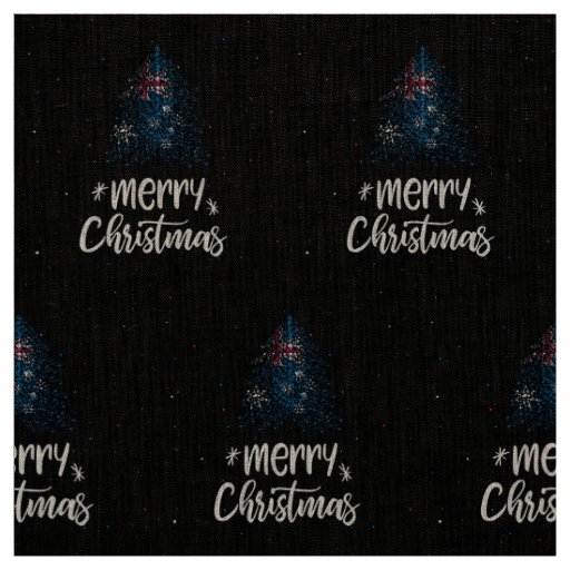 Merry Christmas with Australia flag Fabric