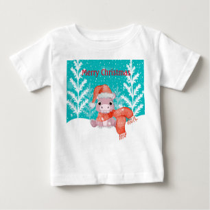 Merry Christmas with Baby Hippo Baby T-Shirt