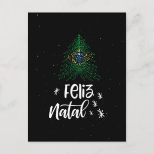 Merry Christmas with Brazil flag Holiday Postcard