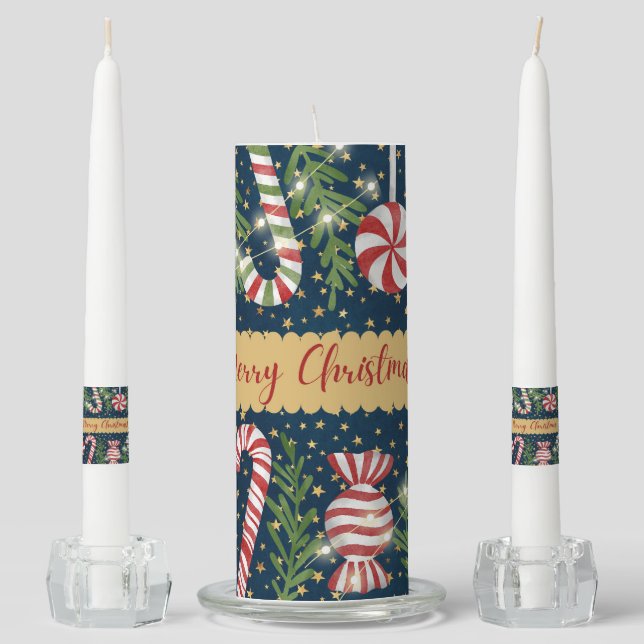 Merry Christmas with Candy Unity Candle Set (Front)