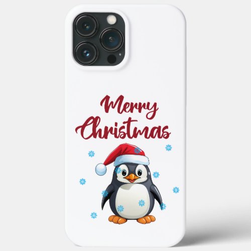 Merry Christmas With Cute Penguin iPhone 13 Pro Max Case