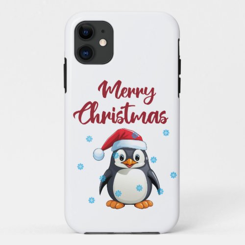 Merry Christmas With Cute Penguin iPhone 11 Case