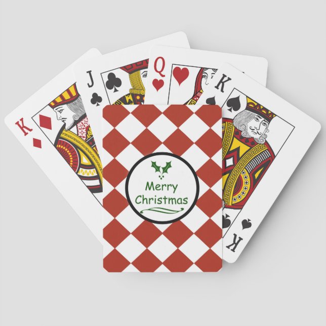 Merry Christmas with diamond pattern Poker Cards (Back)