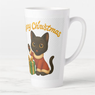 Merry Christmas with Emi the Black Cat Latte Mug