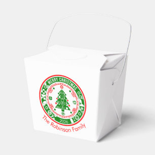 Merry Christmas with family name Favor Boxes