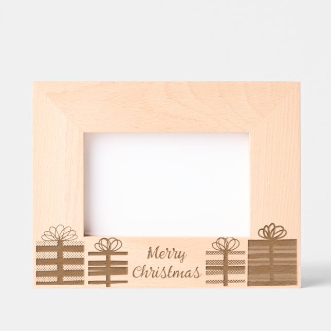 Merry Christmas with Gifts and Presents Engraved Frames (Front)