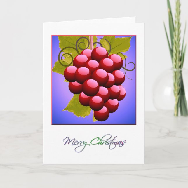 Merry Christmas with Grapes Card (Front)